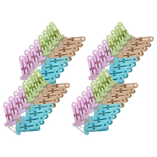 Little Pink Rabbit 粉彩小兔 T型衣夾/曬衣夾/晒衣夾 16入, 粉彩小兔 紫色 + 藍色 + 綠色 + 咖色, 4組