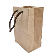 Casber科百承印 素簡無印牛皮手提袋 8K 13*8*18cm, 13 x 8 x 18cm, 編棉款 棕色, 10個