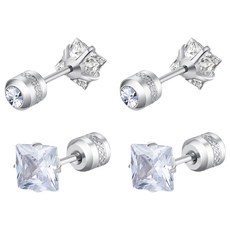 耀眼美人 閃耀公主 2.5克拉 鋯石醫療鋼/不鏽鋼耳環