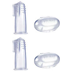 Nuby 矽膠指套牙刷 附盒, 透明色, 2組, 1組