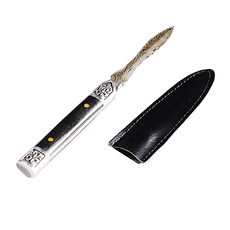 台灣 Push 品茗茶具 大馬士革紋不銹鋼茶刀, 黑色 + 銀色, 1個