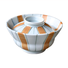 黃彩十草蓋物組 - 日本製 陶瓷碗 13.7cm, 黃彩, 1個