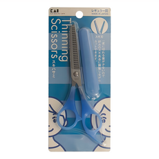 KAI 貝印 15.5cm不銹鋼兒童打薄剪 附安全蓋 16 x 5.7 x 1cm, 藍色, 1個