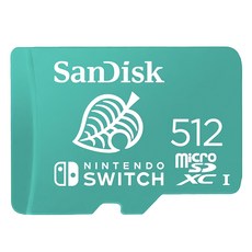 SanDisk 晟碟 Nintendo 任天堂 SWITCH 記憶卡 512GB, SDSQXAO-512G-GN3ZN, 1個, 藍綠色