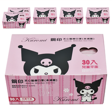 MITENXIN 天心生醫 酷洛米 兒童鋼印醫療平面口罩 未滅菌 KT044501 14.5 x 9.5cm, 粉色, 30片, 6盒