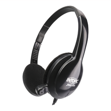 INTOPIC 廣鼎 頭戴式耳機麥克風 Jazz-220, 3.5mm鍍金雙接頭 音量控制 可調式頭帶