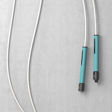 CROSSROPE JRD Freestyle LE Rope 跳繩, PVC塗層和尼龍繩芯, 繩長325cm, 青握把 白繩, 1條