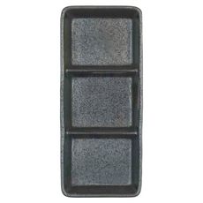 黑結晶三格皿 日本製, XL13057-19B, 1個