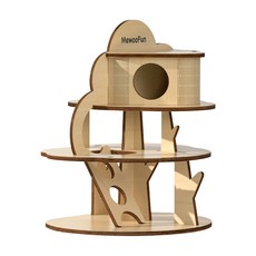 MewooFun 喵乎汪也 巧拼Villa倉鼠樹屋系列, 適用於鼠, 椴木多層板, 1組, 雲端樹屋