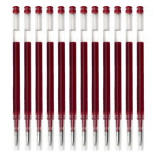 Double A 中性筆筆芯, 完美出墨量控制, 好寫不費力, 長時間書寫手不會酸, 高品質先進油墨, 墨色飽和更濃艷, 紅色, 12支