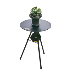 日月鉄工所 藍月圓桌 桌板 + 桌腳 + 桌板下掛勾 + 桌腳橫向掛勾 + 收納袋, 黑色