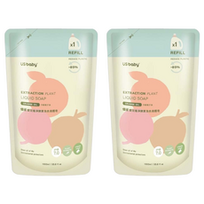 US baby 優生嬰兒植淨酵素洗衣液體皂 補充包 植萃淨味因子 柔細泡沫 易沖洗不殘留 溫和配方 不刺激肌膚和衣料, 1L, 2包