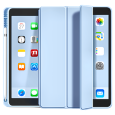 ANTIAN 液態矽膠平板皮套 iPad 9 10.2 2021 內置筆槽 智慧休眠喚醒, 淺藍色, 1個