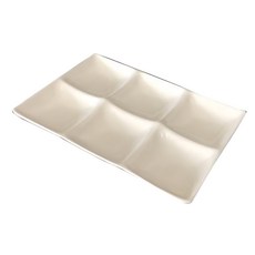 大可象牙強化餐用磁器 六格盤 25.8*17.2*2.8cm, S001, 1個
