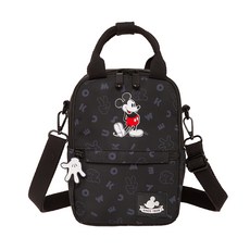 MICKEY MOUSE 米奇 復古米奇 兩用後背包 黑色 100%聚酯纖維, 16 × 9 × 22cm