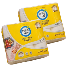 KleanNara 可綠納樂 Easy Clean 捲筒式廚房紙巾 - 100%天然紙漿 210枚, 12捲, 2袋