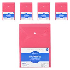 ECO Chungwoon 鈕扣直式文件袋 粉色, A4, 10入