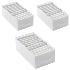 升級版 衣櫃分格收納袋 大號12格, 白色, 3個