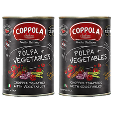 COPPOLA 柯波拉 天然無鹽 綜合蔬菜切丁番茄基底醬, 400g, 2罐