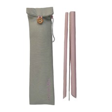 ZEN ZHOU 仁舟淨塑 矽吸管 + 三稜膜戳組2.0款 - 櫻花粉 台灣設計監製, 1組, 4個