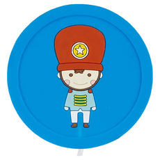 葉子小舖 大頭娃娃兵 藍色 9.5cm 可愛造型 USB保溫杯墊, 1個