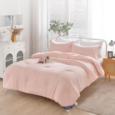 JAROI 石墨烯德芙絨可水洗冬被 - 粉色/藍色, 210 x 180cm