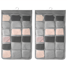 AHOYE 雙面內衣褲收納掛袋 2入 透明網格設計 帶旋轉掛勾, p01_05243192, 1組, 77 x 48 x 1cm