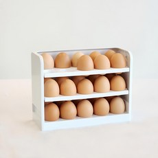 JU AND JI 3層30格雞蛋收納盒 白色, 25 x 10 x 19.3cm, 1個