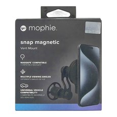 mophie 車用多角度調節磁吸出風口支架 適用於MagSafe裝置, 黑色, 1盒