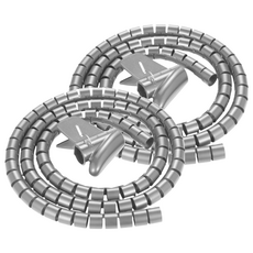 PowerSync 包爾星克 纏繞管保護套電線理線器 附理線夾 ACLWAGW525S 25mm × 5m, 銀色, 2條