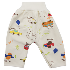 OhBabyLying 寶寶高腰防水隔尿褲 褲型 專為寶寶戒尿布階段使用 護肚子 柔軟布料好舒服, M號, 小汽車