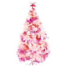 摩達客 耶誕豪華版夢幻粉紅聖誕樹 銀色希望頂星, 1個, 4尺(120cm)