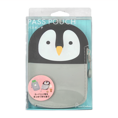 PuniLabo 通行證小包, 企鵝 灰色, 1個, 9 × 1.5 × 13.7cm