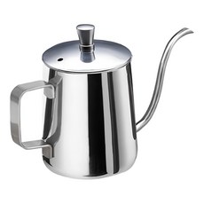 卡特屋 不鏽鋼咖啡手沖壺 銀色 350ml 有蓋, 單件, 1個