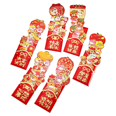 bebehome 好運連連立體抽拉式創意紅包袋 Set 9x17cm 銅版紙紅包袋 6個