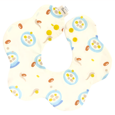 in Blooom 印花樂 花瓣口水巾 適合脖圍25-28 cm 棉100%, 25.5 x 22cm, 呼呼熱甜湯 紅豆湯圓