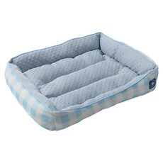 Dogfeet DF 涼感透氣方形床, 方塊藍, 1個