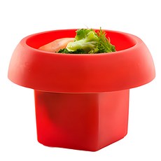 LeKue 方塊煮蛋模 鉑金矽膠材質 耐高溫 適用微波 容量100ml, 紅色, 1個