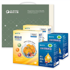 YM BIOMED 陽明生醫 晶亮雙效禮盒4件組 視倍修 2盒 + 日本深海魚油 2盒, 1套, 240g