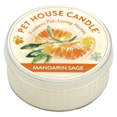 PET HOUSE 室內除臭寵物香氛蠟燭 - 柑橘鼠尾草，43g，全天然黃豆蠟，純棉芯, 1罐