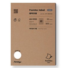 Formtec 條碼標籤紙 LQ-3102, 40格, 20張
