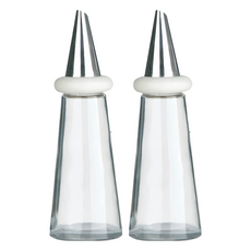 PREMIER HOUSEWARES 玻璃油醋瓶 5.8 x 18cm 白色 317g, 180ml, 2個