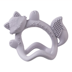 BBox 狐狸穿握式咬牙器 莫蘭迪紫色 柔軟矽膠材質 舒緩出牙不適, 咬牙器, 莫蘭迪紫, 1個