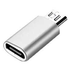 CorPro 核心聯環 Type-C母轉MicroUSB公 OTG鋁合金轉接頭, 1個, 10cm, 銀色