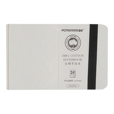 POTENTATE 遵爵 100%棉手帳本 300g細紋 9x14cm 24張, 白色, 1本