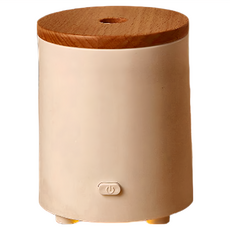 日系簡約無水香氛機 Set 6瓶水溶性精油 單鍵開關, CAAD0056, 白色 + 木色