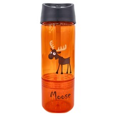 CARL OSCAR 兒童兩用水壺, 0.3+0.15L, Moose圖案, 橘色, 450ml, 1個