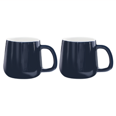 消光馬克杯 Set 2 陶瓷材質 容量約300ml, 海軍藍, 2個