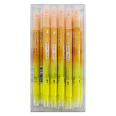 UNIPOINT 優點 雙色螢光筆 12支裝, 桔色 + 黃色, 1組