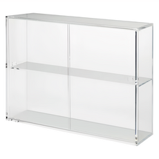 MUJI 無印良品 壓克力展示盒 附門 大(33.6 x 8.4 x 24.4cm), 2層, 透明色